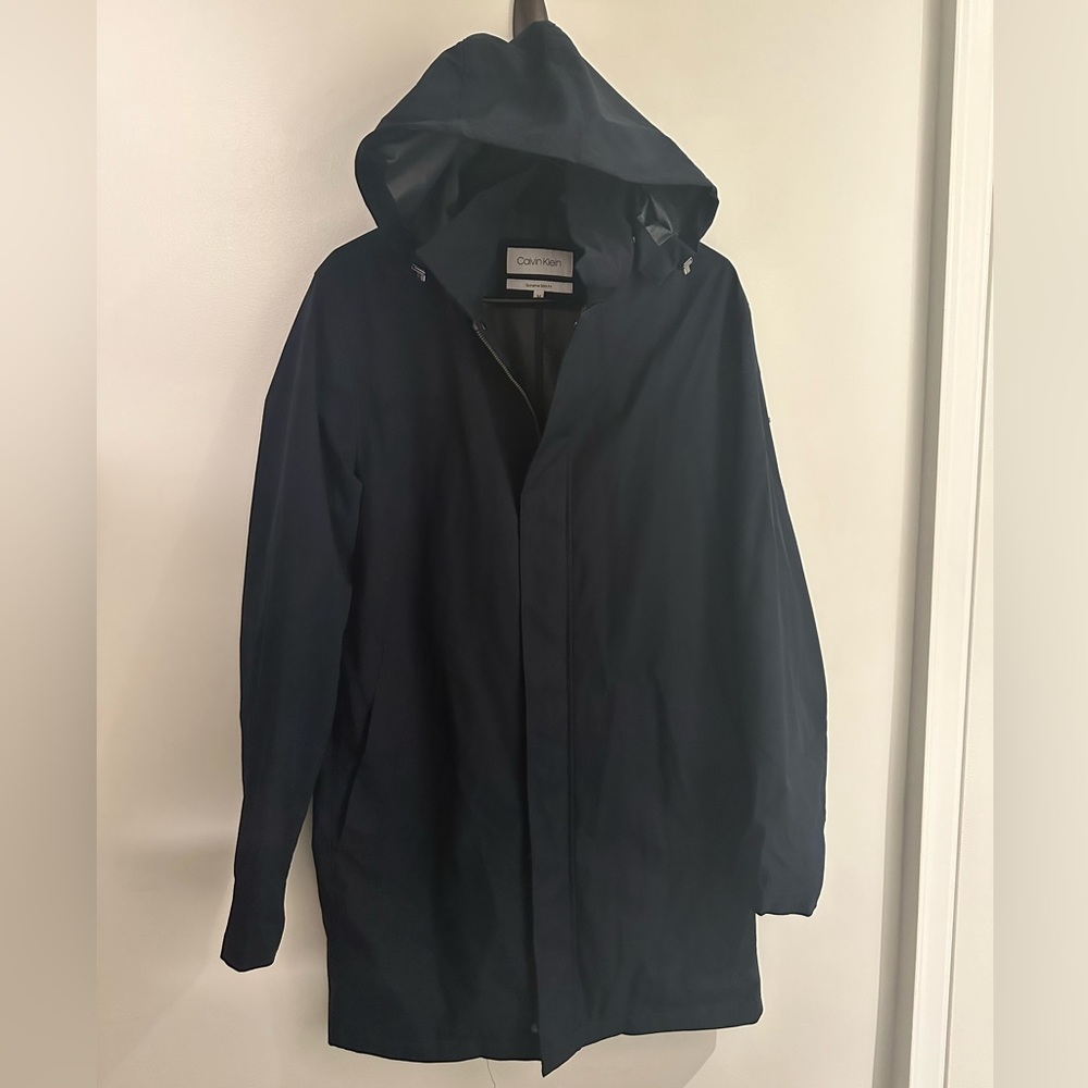 Medium extreme slim fit navy blue Calvin Klein rain jacket